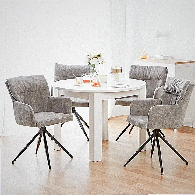 Esstisch Rund Esszimmertisch 106 cm Tisch Weiß Küchentisch Esszimmer Homestyle4u