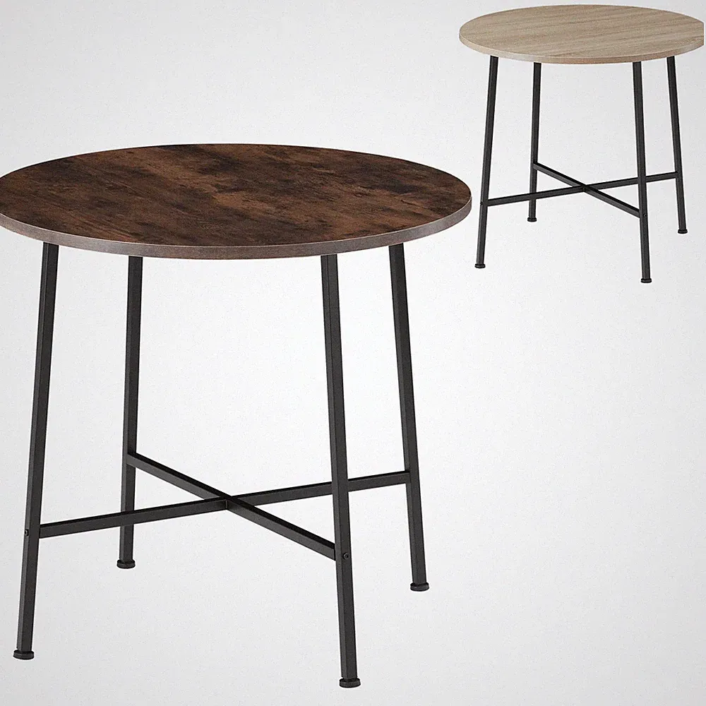 Esstisch rund Küchentisch Tisch Esszimmertisch Rundtisch 80cm Industrial schwarz