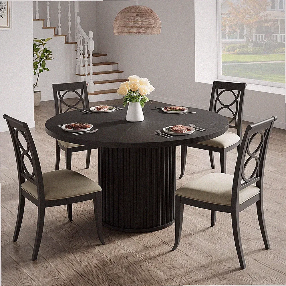 Esstisch rund Ø120 CM Massivholz Küchentisch Esszimmertisch Industrial Stil