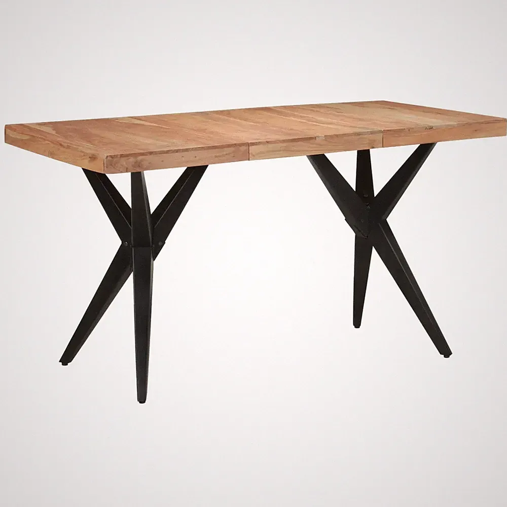 Esstisch Schwarz 140x70x76 cm Massivholz Akazie