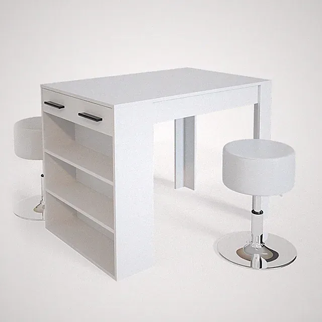 Esstisch-Set Vicco Repose 67 x 100 cm mit 2 Hockern