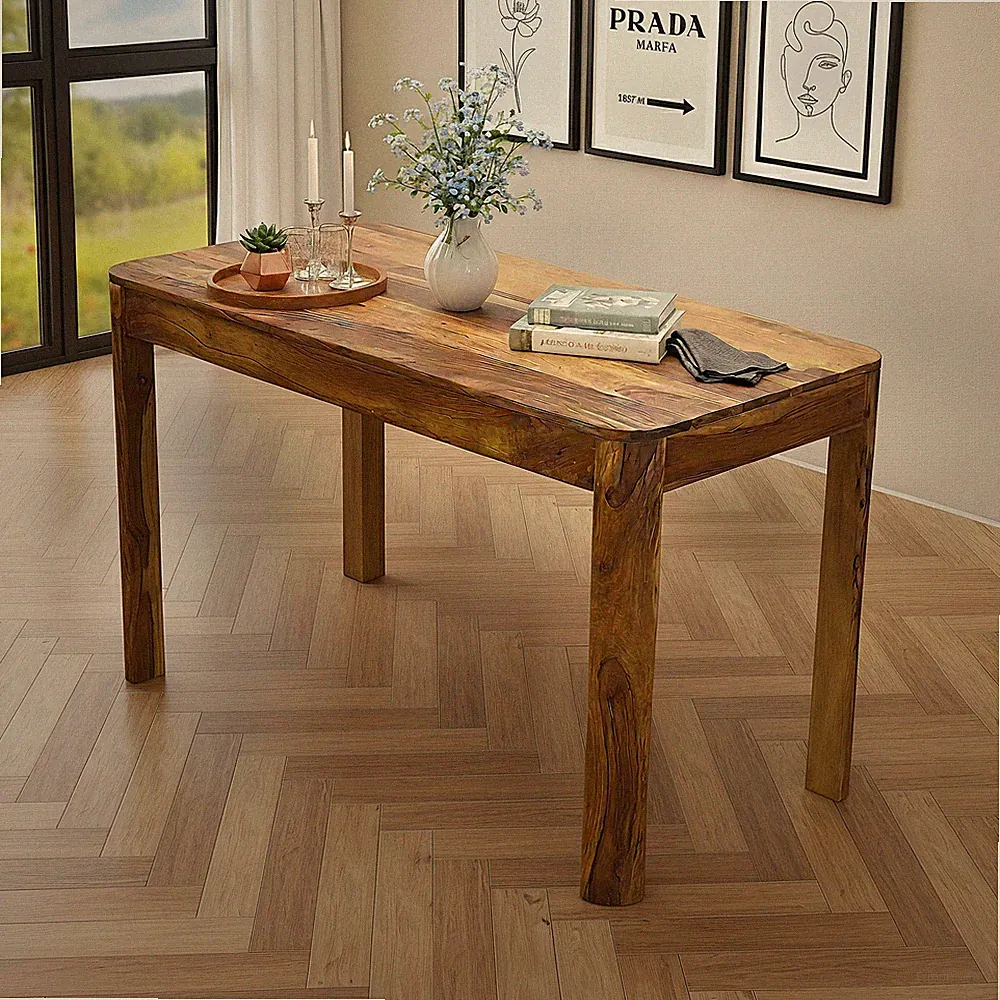 Esstisch Sheesham Massivholz 120cm Rechteckiger Esszimmertisch Küchentisch