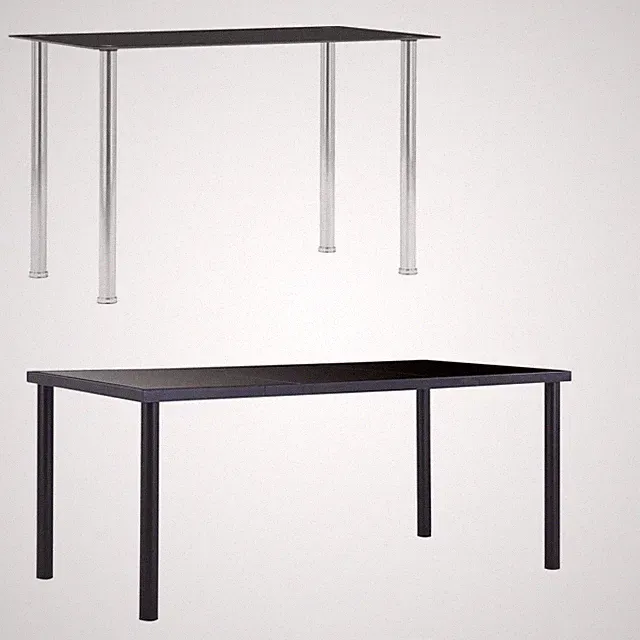 Esstisch Speisentisch Hartglas Metall Esszimmertisch Küchentisch Tisch Schwarz