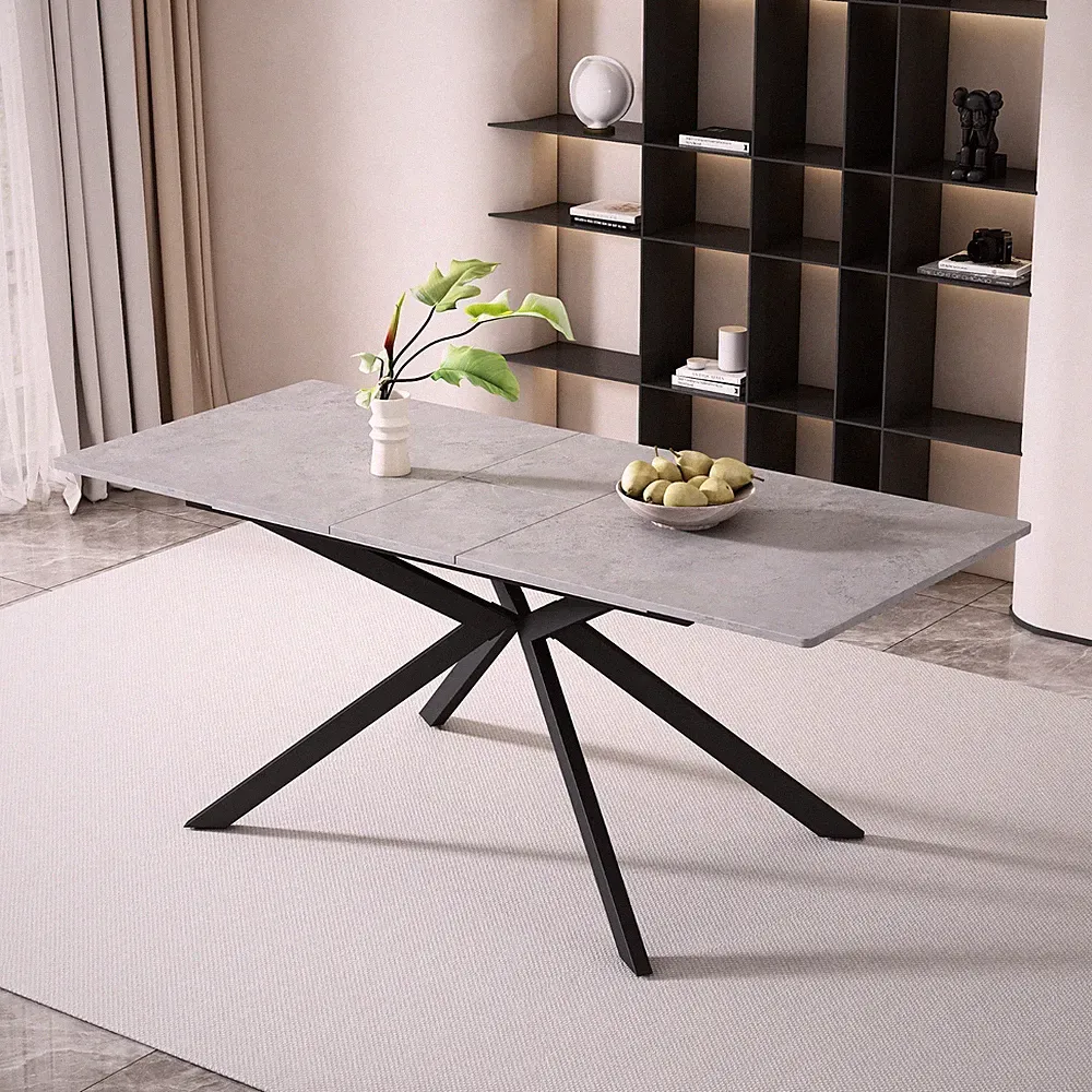Esstisch Teleskoptisch Tisch Küchentisch ausziehbarer,150-180*70cm Schwarz Grau