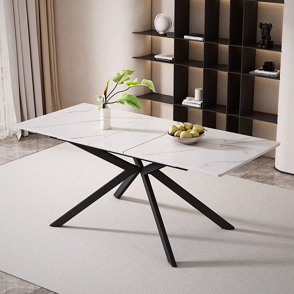 Esstisch Teleskoptisch Tisch Küchentisch ausziehbarer,150-180*70cm Schwarz Weiß