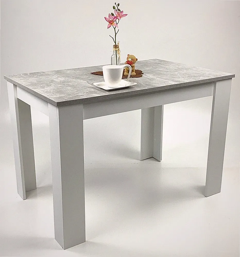 Esstisch Tisch Esszimmertisch Küchentisch Beton Optik Weiß 110x70cm NEU