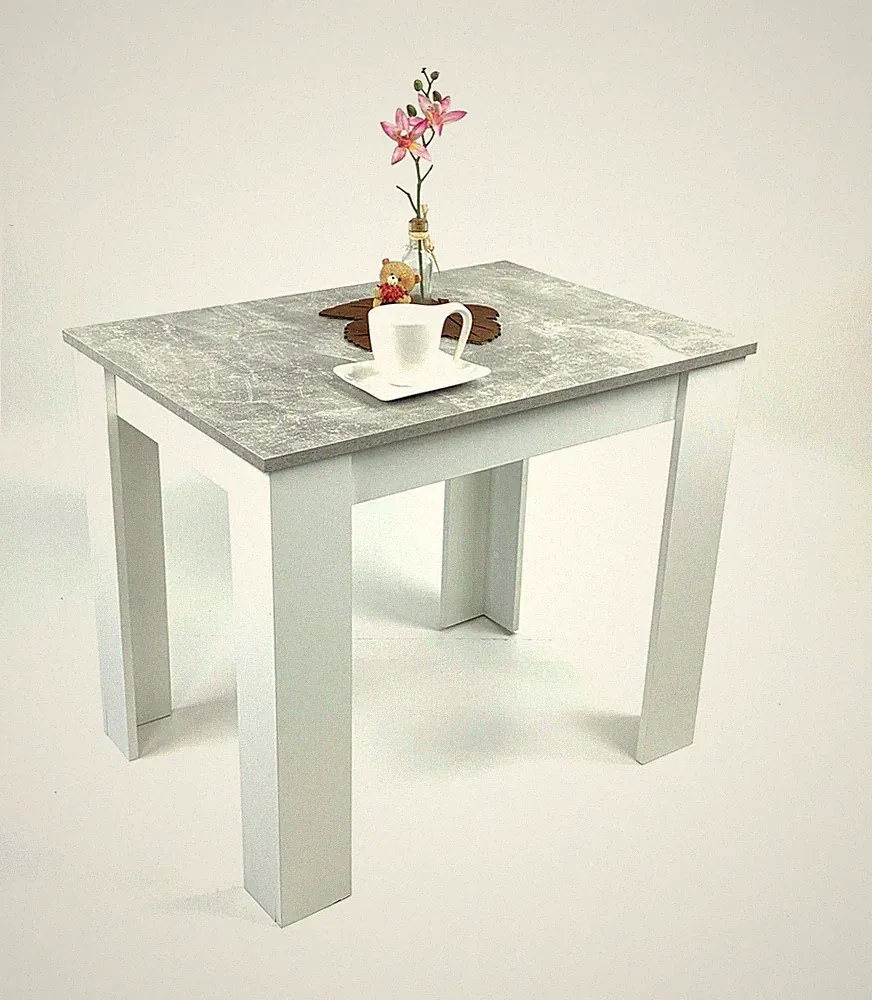 Esstisch Tisch Esszimmertisch Küchentisch Beton Optik Weiß 86x60cm NEU