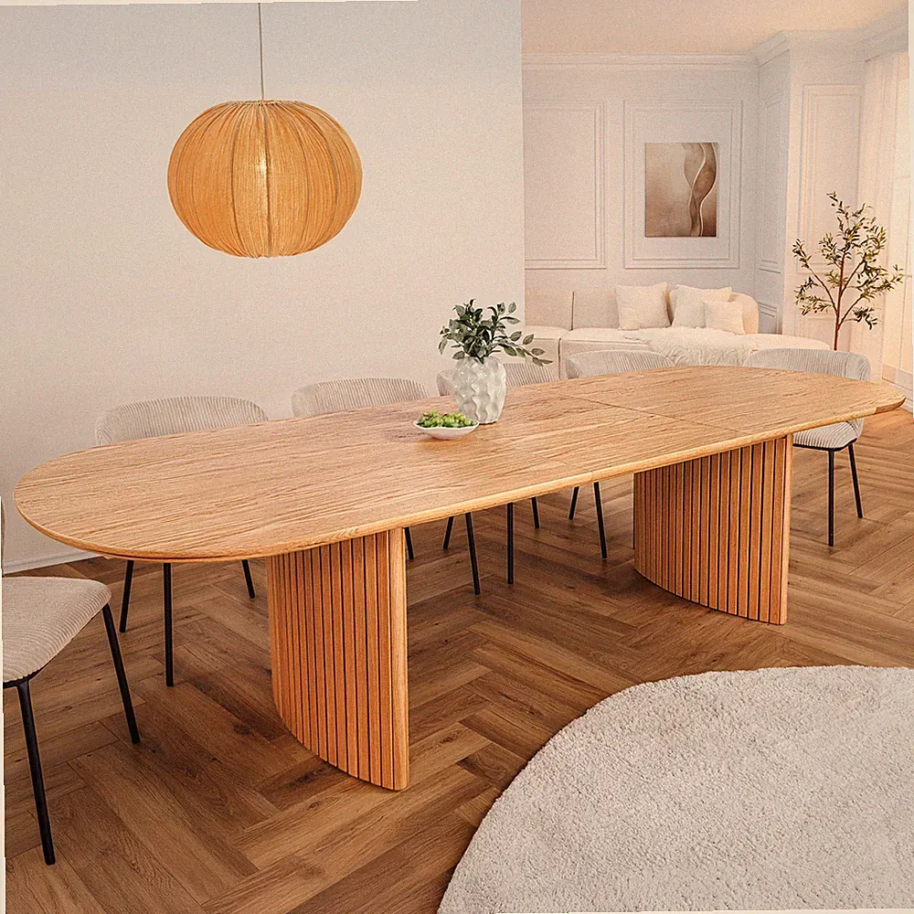 Esstisch VALHALLA WOOD - 219-280cm - natur - Eichenholz - Tisch ausziehbar oval