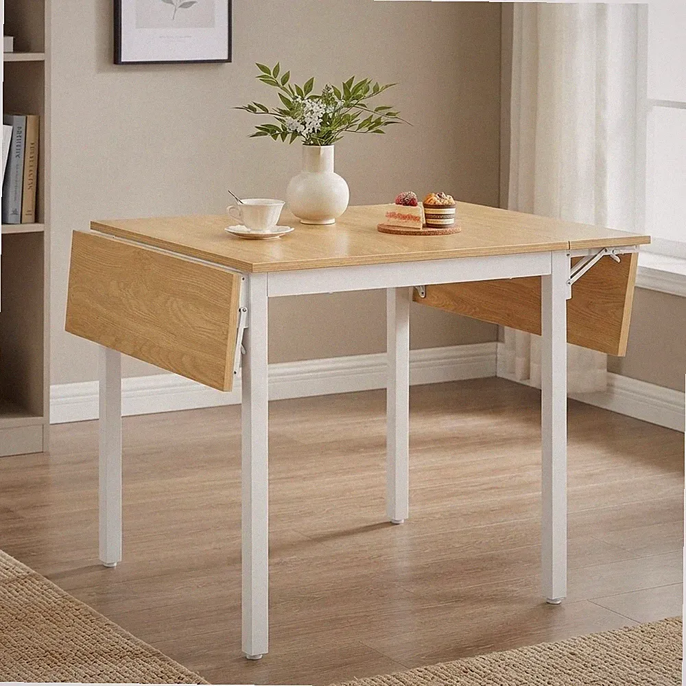 Esstisch Vasagle ausziehbar 78x120cm modern Industrial Eiche weiß klappbar
