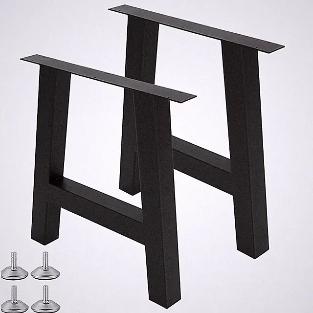 Esstischgestell WELL-H 8x8cm Schwarz Pulverbeschichtet Tischbeine Tischkufen