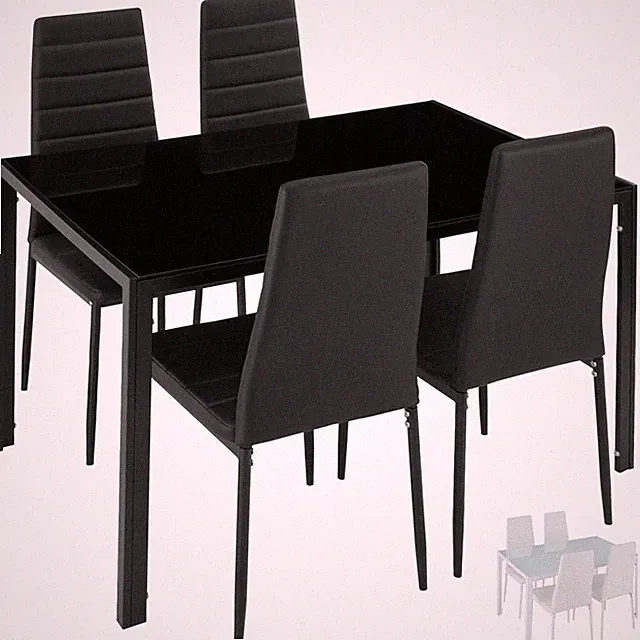 Esszimmergruppe 4 Stühle Essgruppe Sitzgruppe Esstisch Esszimmer Stuhl Tisch Set