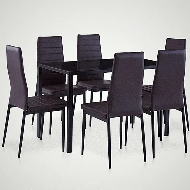 Esszimmergruppe Essgruppe 7-tlg. Esstischset Sitzgruppe Esstisch 6 Stühle Tisch