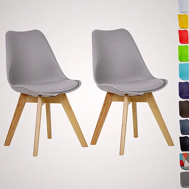 Esszimmerstühle 2 x Esszimmerstuhl Design Stuhl Küchenstuhl Holz Grau BH29gr-2