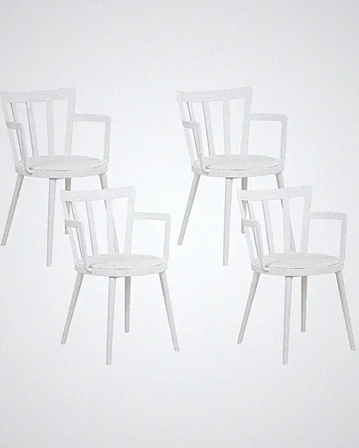 Esszimmerstühle im 4er Set aus Kunststoff weiß modern minimalistisch Morill