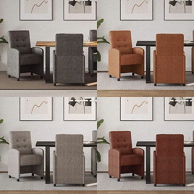 Esszimmerstühle mit Rollen mit Rädern 2 pcs Kunstwildleder Küchenstuhl