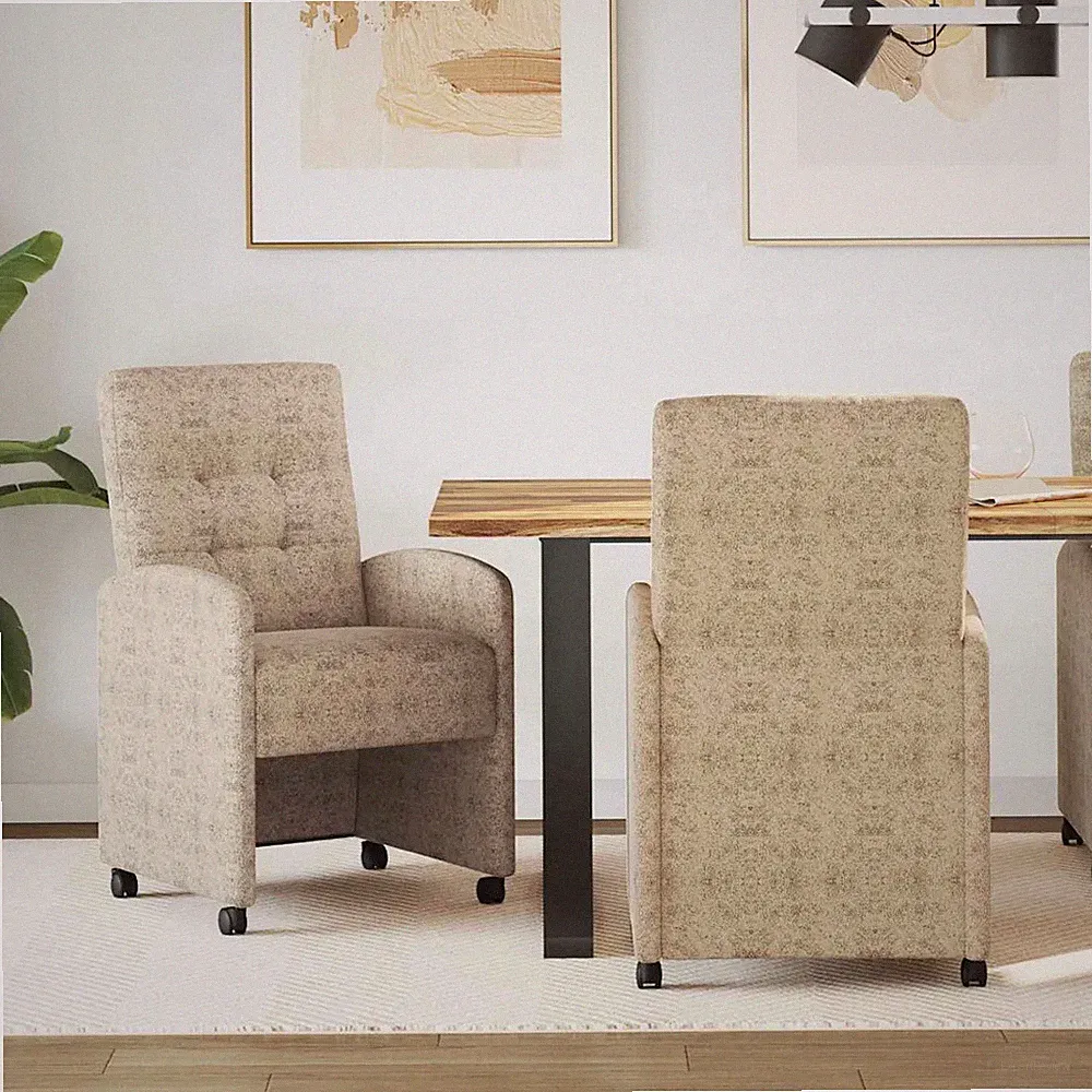 Esszimmerstühle mit Rollen mit Rädern 2 pcs Kunstwildleder Küchenstuhl vidaXL