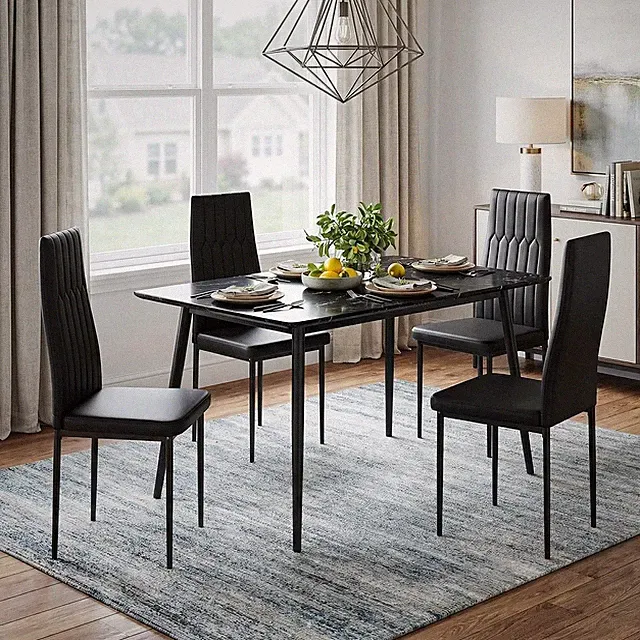 Esszimmerstühle Samtleder 4er/6er Set Wohnzimmerstuhl Küchenstühle Möbel Stühle