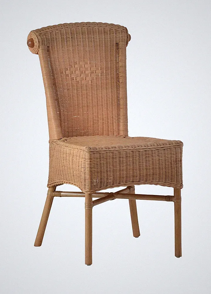 Esszimmerstuhl 46x95x64 cm Landhausstil Rattan Honig