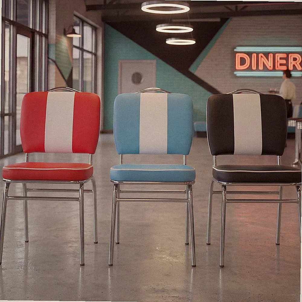 Esszimmerstuhl American Diner Stuhl 50er Jahre Retro Möbel Stuhl Bistro Essstuhl