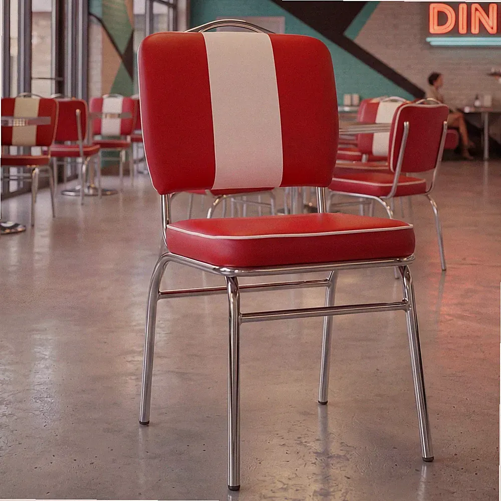 Esszimmerstuhl American Diner Stuhl 50er Jahre Retro Stuhl Bistro Essstuhl Rot