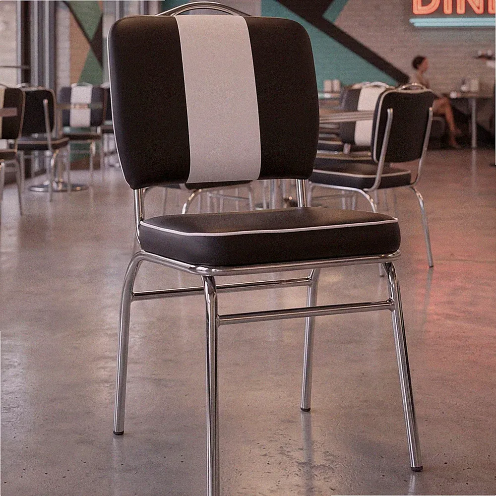 Esszimmerstuhl American Diner Stuhl 50er Jahre Retro Stuhl Essstuhl Schwarz