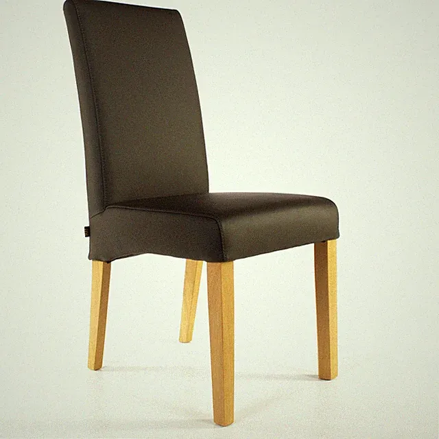 Esszimmerstuhl Bambi Leder Dark Braun Stuhlbeine massiv Lederstühle Stühle Stuhl