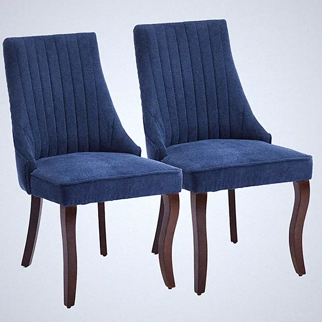 Esszimmerstuhl Chenille 2er-Set Küchenstuhl,4 Holzfüße mit Verstellbaren Fußpads