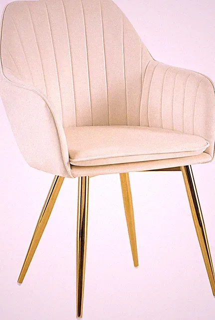 Esszimmerstuhl Cheryl Samt gold creme