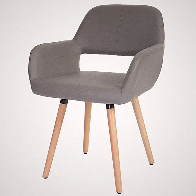 Esszimmerstuhl Dohna II, Retro Design, Kunstleder, taupe-grau, Stuhl Lehnstuhl