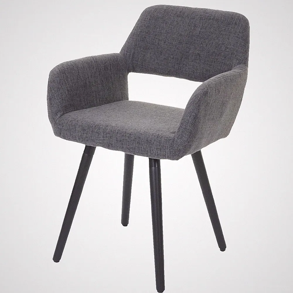 Esszimmerstuhl HWC-A50 II, Retro 50er Jahre Design, Textil, grau, dunkle Beine