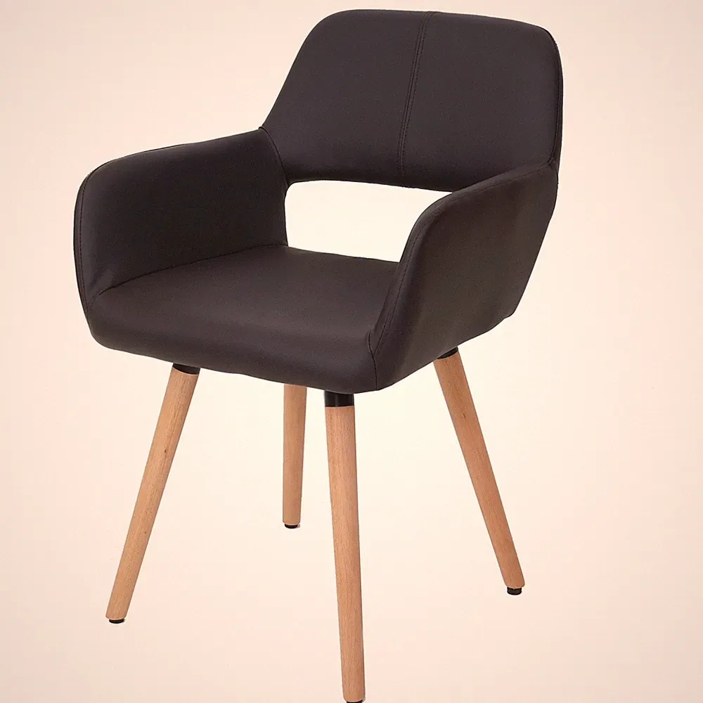 Esszimmerstuhl MCW-A50 II, Lehnstuhl, Retro 50er Jahre Design Kunstleder braun