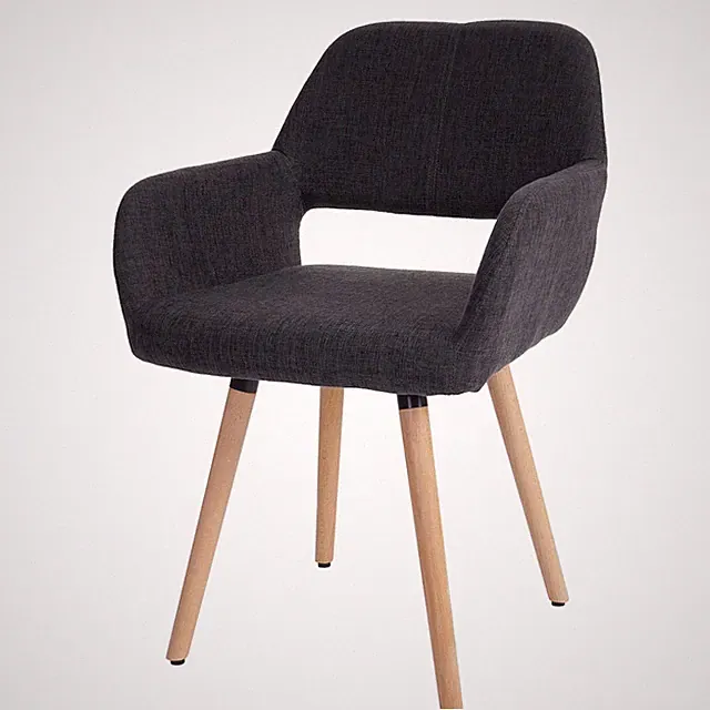Esszimmerstuhl MCW-A50 II, Stuhl, Retro 50er Jahre Design Textil, dunkelgrau