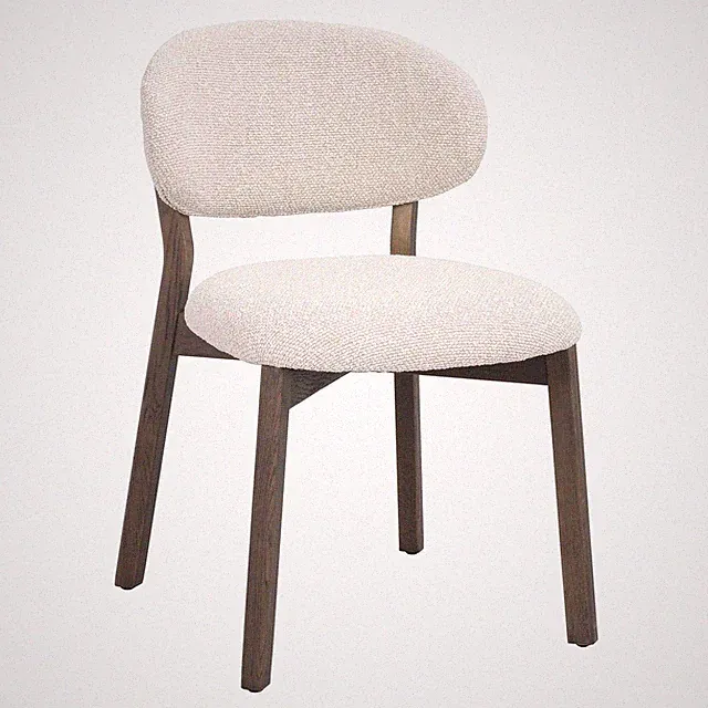 Esszimmerstuhl Polsterstuhl Beige Braun Eichenholz Massiv Stoffbezug