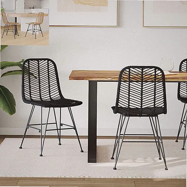 Esszimmerstuhl Rattan Küchenstühle Wohnzimmerstuhl Schlafzimmer 44 x 47 x 85 cm