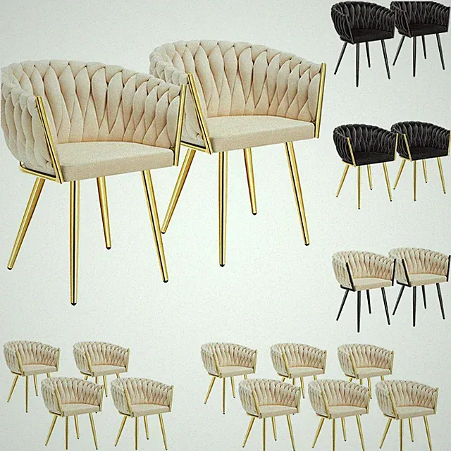 Esszimmerstuhl Set Samtbezug Küchenstuhl Knotendesign Wohnzimmerstuhl 120kg