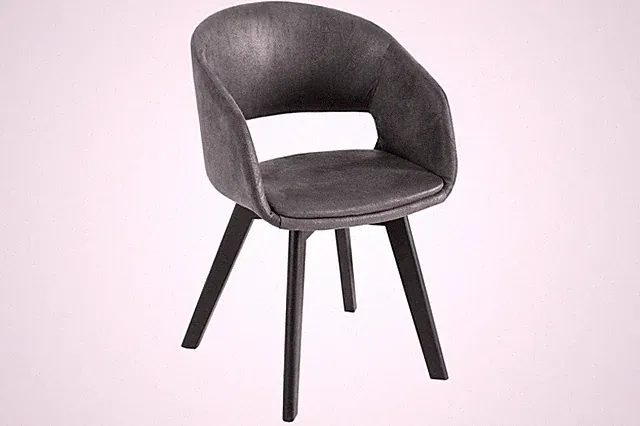 Esszimmerstuhl Stoff Metall in Grau Schwarz B: 54 cm Bauhaus mit Armlehne Stuhl