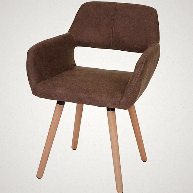 Esszimmerstuhl Stuhl HWC-A50 II, Retro 50er Jahre Textil, vintage braun