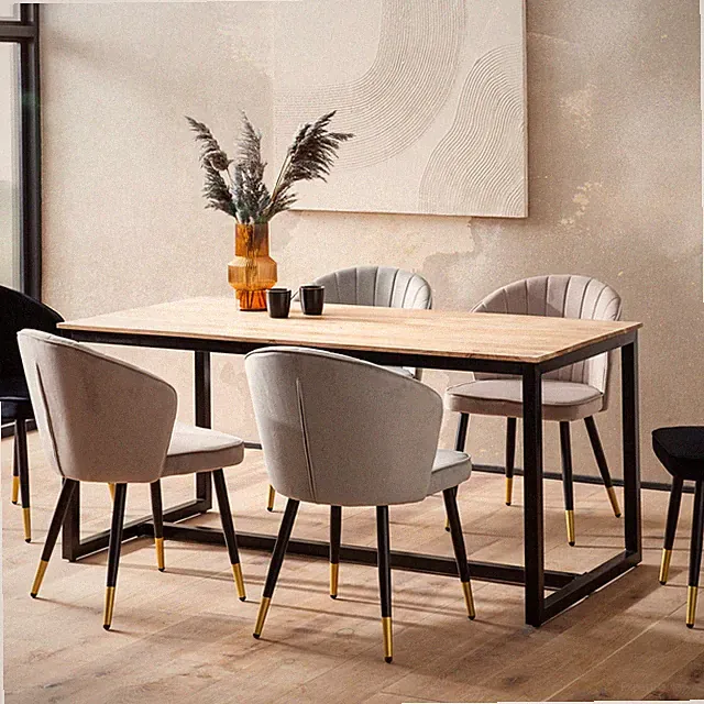 Esszimmertisch FineBuy Esstisch 120 cm Akazie Massivholz Küchentisch Loft Klein