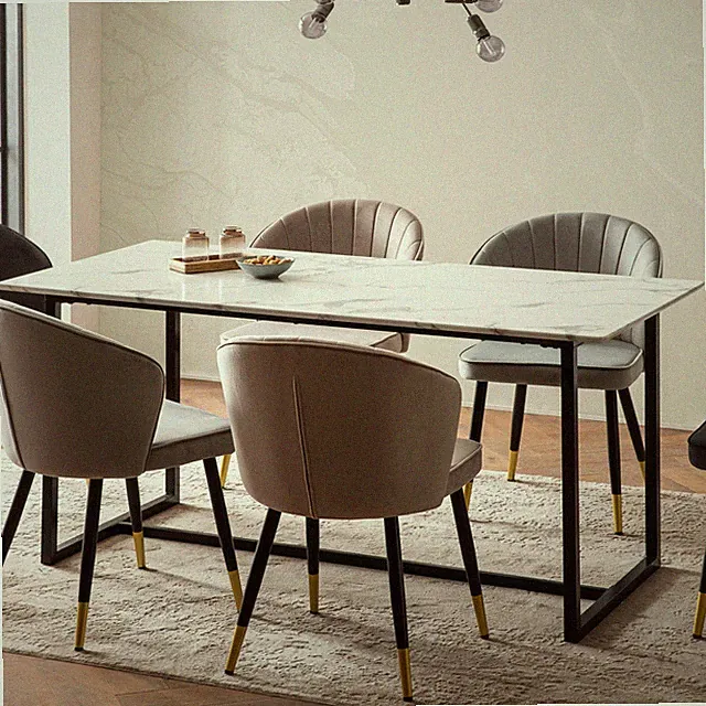 Esszimmertisch FineBuy Küchentisch 120 cm Marmor Optik Weiß Klein Esstisch
