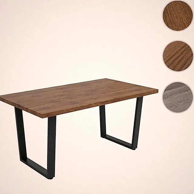 Esszimmertisch HWC-O61 Tisch Küchentisch Esstisch Industrial MDF Metall 160x90cm