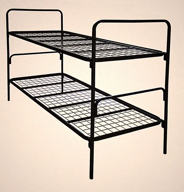 Etagenbett Stahlgitter Stockbett Doppelstockbett 900 x 2000 mm Schwarz