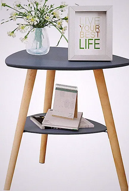 EUGAD Beistelltisch skandinavisches Design Nachttisch Holz Sofatisch mit 2 Ebene