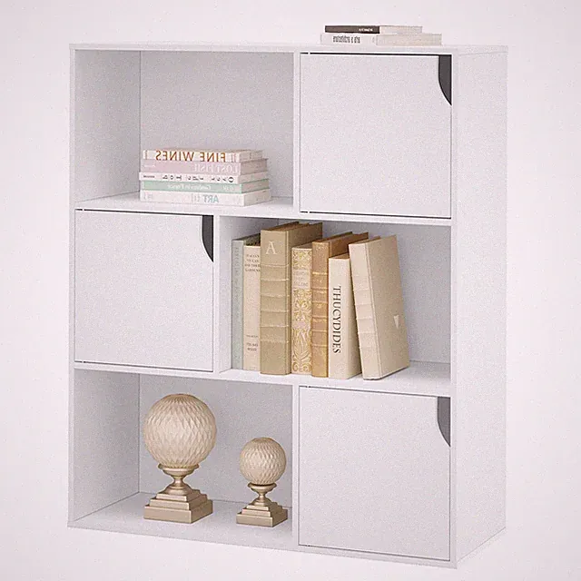 EUGAD Bücherregal Holz mit 6 Fächern Würfelregal Raumteiler Bücherregal Weiß