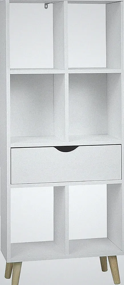 EUGAD Standregal mit Schublade & 6 Fächer Bücherregal Aufbewahrung 50x24x121cm