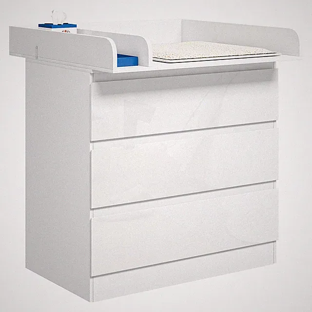 EUGAD Wickelkommode Baby Kommode Wickeltisch Wickelregal Kommode mit 3 Schublade