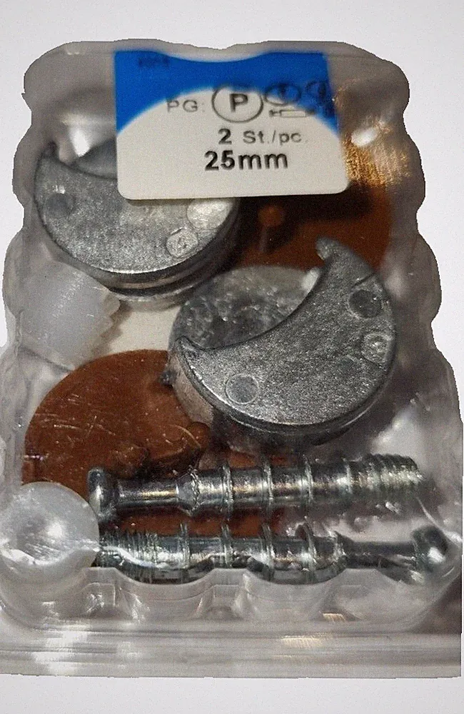 Excenterbeschläge Zamak braun 2 stück 25 mm Verbinder Möbelverbinder