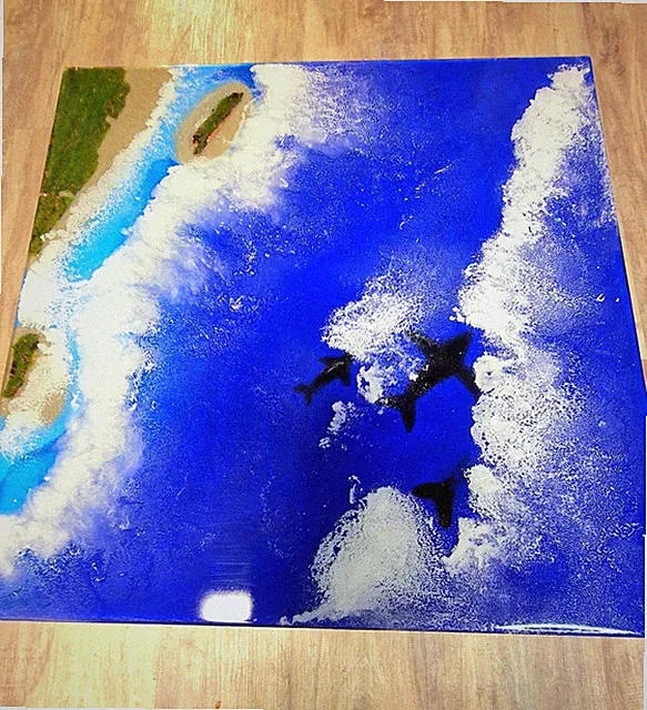🔥 Exklusive Handarbeit Beistelltisch Couchtisch Epoxidharz Resin Handmade Tisch