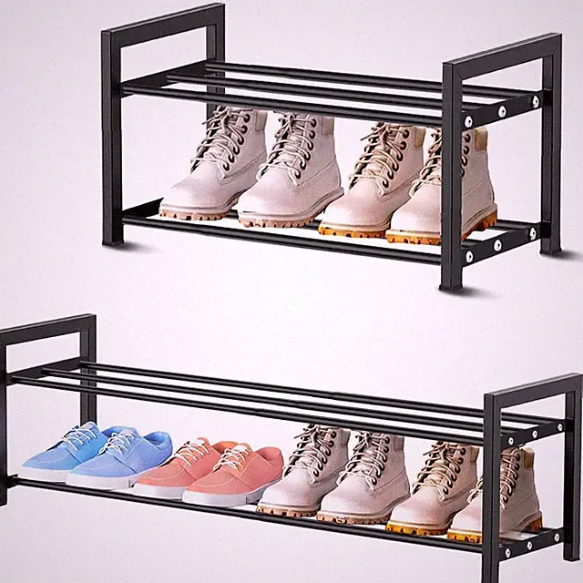 Expandable Schuhregal Schmal 2 Ebenen Adjustable Ausziehbar Klein Metall Schu...