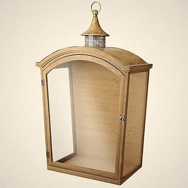 Extra große Hängeschrank, hohe riesige Holzlaterne Vitrine mit Glastür
