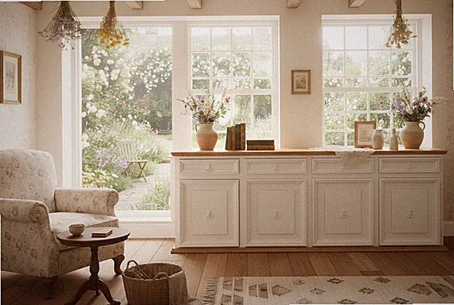 Extra großes Landhausstil Sideboard MEXICO Weiß - Pinie Massivholz Möbel Kommode